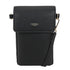 Black pebbled leather crossbody phone case with gold-tone hardware and ulrika sweden branding bar phone bag black