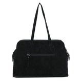 Suede Zip Shoulder bag Black