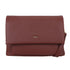 A burgundy leather crossbody bag with textured surface and minimalist branding called bar flap crossover bordeaux red