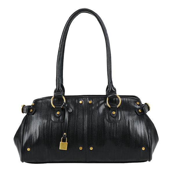 Lock Shiny Shoulder bag Black
