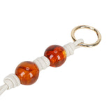 Belt Charm U bar & beads Beige
