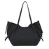 Black leather tote bag braid re shopper black with subtle textured pattern and dual top handles