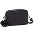 Black kipling abanu multi 2-in-1 crossbody bag in black noir with silver hardware and fuzzy keychain charm