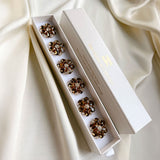 Erika Brown Crystal Flower Button Charm Gold