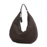 Suede Weaving Nana Hobo bag Small Dark Brown