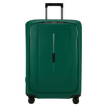 Dark green essens SPR hard-shell suitcase with black handle wheels and vertical line detail 69 cm alpine green