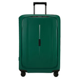 Dark green essens SPR hard-shell suitcase with black handle wheels and vertical line detail 69 cm alpine green