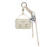 Bar-Zipper Bag Charm Beige