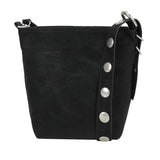 Suede Studs Bucket bag Black