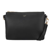 Black textured leather Bar CMPRTMNT crossover bag with gold-tone hardware and detachable strap