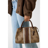 Noelle II Luxury Satchel Latte Logo/Brown