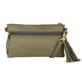 Suede Tassel Crossody Olive
