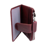 Leather Zip Wallet Red