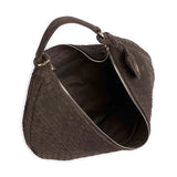 Suede Weaving Nana Hobo bag Small Dark Brown