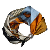 Magnetic Scarf Horse print Blue/Orange