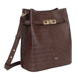 Croco Bucket bag Dark Brown