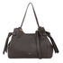 Dark brown pebbled leather paris shopper shoulder bag with tied tassels and gold-tone hardware