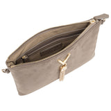 Divina Winter Suede Clutch Taupe