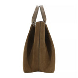 Essential Suede Leather Shopper M Military