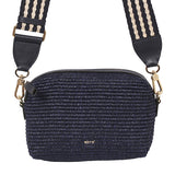 Kaia Shoulder Bag Fabric Raffia Navy