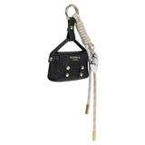 Bar-Zipper Bag Charm Black