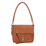 Hook Shoulder bag w/Flap Cognac