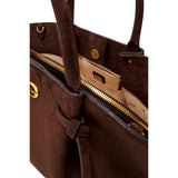 Allegra Girlfriend Suede Satchel Espresso