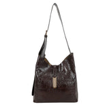 Croco Bucket bag Dark Brown