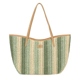 Straw Shoulder bag Green/Beige