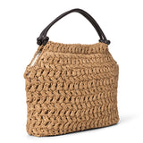 Creased Straw Bag S Starfish Beige