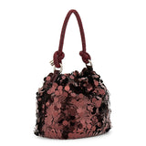 Holiday Shine Top Handle Pouch Wine