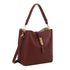 Bar bucket bag bordeaux red en rik burgunderfarget skinnveske med tekstur, gulltonet beslag og avtagbar skulderrem