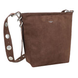 Suede Studs Bucket bag Dark Brown