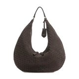 Suede Weaving Nana Hobo bag Small Dark Brown