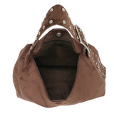 Suede Studs Shopper L Dark Brown