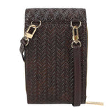 Braid Phone bag Dark Brown
