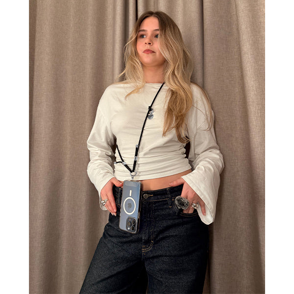 Phone strap Black/Silver