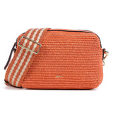 Kaia Shoulder Bag Fabric Raffia Orange