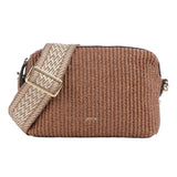 Cross body bag Kaia Raffia Caramel/Cognac