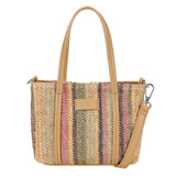 Straw Handbag S Pink/Green