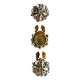 Signe White Flower Button Charm Gold