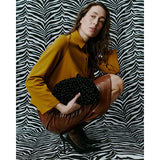 Pearly Velvet Clutch Black