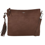 Suede Tassle TRI-CMPRTMNT Dark Brown