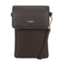 Dark brown textured leather crossbody phone case with gold-tone hardware and flap closure bar phone bag dark brown