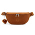 Maci bum bag mokka i tan kipling med myk apevedhenger og sølvfarget metallhardware
