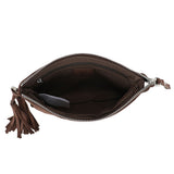Suede Tassel Crossbody Dark Brown