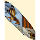 Magnetic Scarf Horse print Blue/Orange