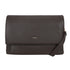 Dark brown pebbled leather crossbody clutch bar flap crossover with minimalist design and ulrika sweden embossing