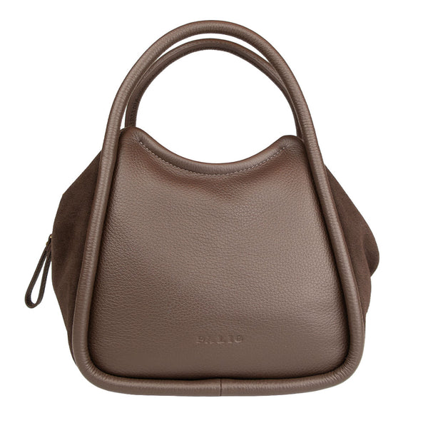 Linnea Suede Handbag Dark Brown