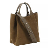 Essential Suede Leather Shopper M Military